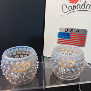 Fenton Candle Holders Pair Gorgeous Tealight Holders Very Good Condition